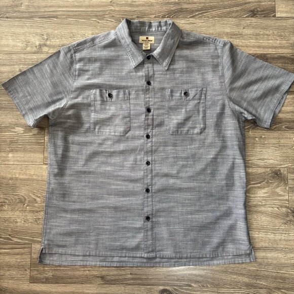 Woolrich Button Up Shirt Mens XL Chambray Blue/Grey Lightweight Quality 3900079 - Picture 1 of 11